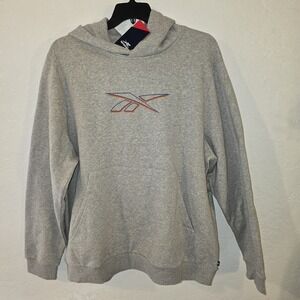Reebok Delta Logo Hoodie Men's Size 2XL XXL Heather‎ Gray Kangaroo Pocket